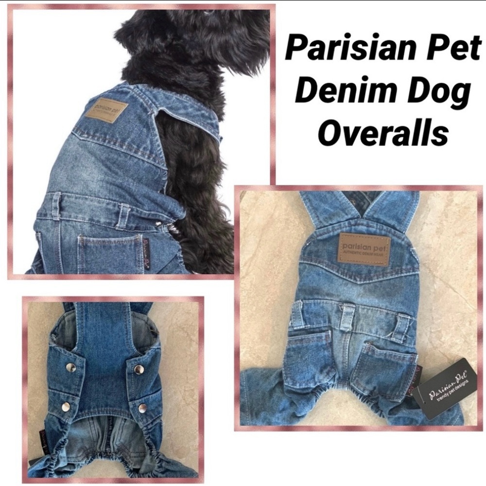 Parisian Works Denim Dog Overalls in Blue